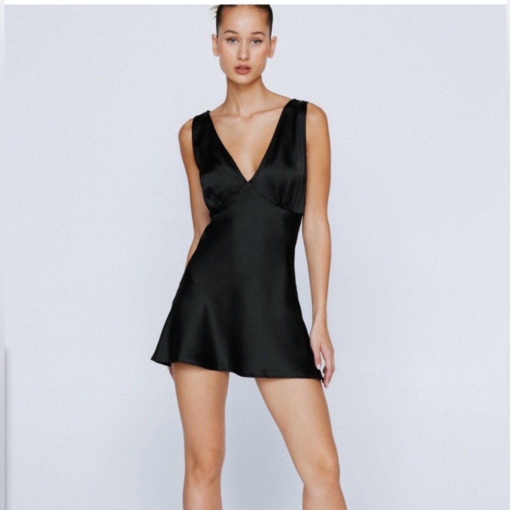 Nasty Gal petite mini satin dress